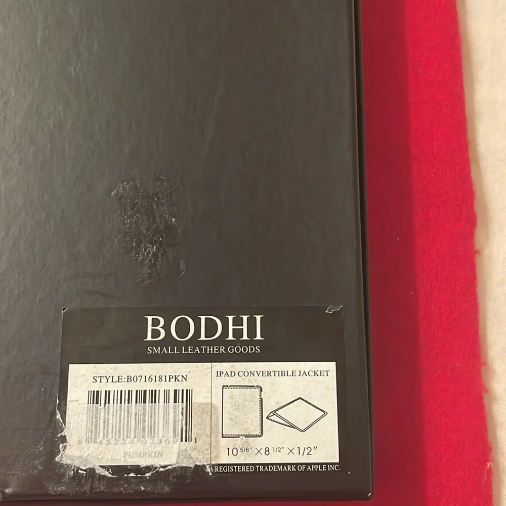 Bodhi Leather IPad Convertible Jacket- Pumpkin- 10 5/8x 8 1/2 x 1/2